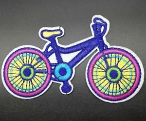Bicycle Cycling Patch 10cm x 6.5cm Camping Outdoors Embroidered Iron Sew On - Picture 1 of 1
