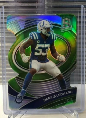 2021 Panini Spectra DARIUS LEONARD NEON GREEN DIE CUT PRIZM #21/30 Made COLTS - Image 1 of 2