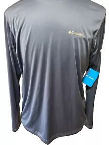 Columbia Omni-Shade Men's Sz M Navy W/Red Spellout Sun Protection NWT - Picture 1 of 10