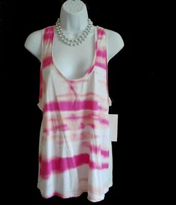 NEW Tank Top JUNIORS Size L Shirt Racerback Watercolor PINK Dream Out Loud NWT - Picture 1 of 6