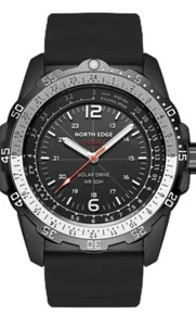 North Edge Solar Powered Evoque 2 Pilot Black Watch Mens Womens Outdoor Military - Picture 1 of 7