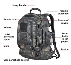 60L Military Tactical Backpack Army Molle Assault Rucksack Outdoor Hunting - Picture 1 of 5