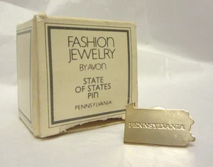 De colección Pennsylvania PA Joyería de Moda por AVON GoldTone Pin Box 1982 Estado del Estado - Imagen 1 de 6