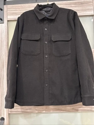 Abercrombie & Fitch Jacket Mens Large Wool Blend Charcoal Zip Quilted Lined XL - Image 1 of 4