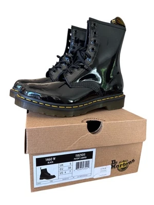 Dr. Martens Women's Size 7 Black Patent Leather Fashion Boot Punk Style Goth - Image 1 of 4