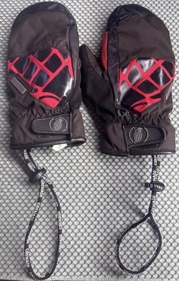 XL 手榴弹手套黑色皮革尖红色手榴弹图案 Chopper Soldier Cinches — 第 1/4 张图片