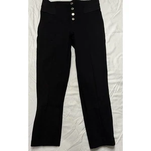 ZARA High Rise Black Button Front Pants Women’s Military Stretch Waist - Size L - Picture 1 of 3