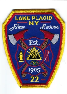 AKTUELLER Lake Placid (Essex Co.) NY New York Fire Rescue 22 Olympic Rings Patch - Bild 1 von 1