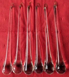 6 VGC 16cm Long Vintage Clear Glass Chandelier Light Tear Drop Prism Restoration - Picture 1 of 6