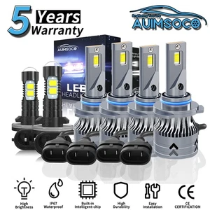 6x LED Headlight Kit + Fog Light Bulbs For Chevrolet C3500HD 1999-2002 160000LM - Picture 1 of 16