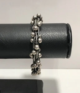 Mexiko 925 Sterlingsilber verdreht Perlen Knebelarmband 6,25" - Bild 1 von 13