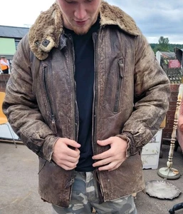 Vintage Leather Flying Jacket 60s Odevni Druzstvo - Picture 1 of 19