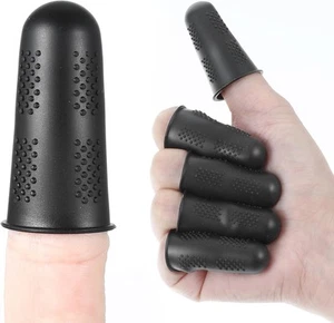 12PCS Protezioni Dita in Gomma 3 Misure Punte Dita in Silicone Ufficio, Nero - Foto 1 di 8