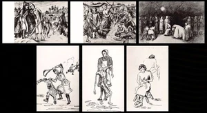 Frankreich - Serie von 6 Postkarten erschienen während der Ausstellung Französische Deportierte - Bild 1 von 2