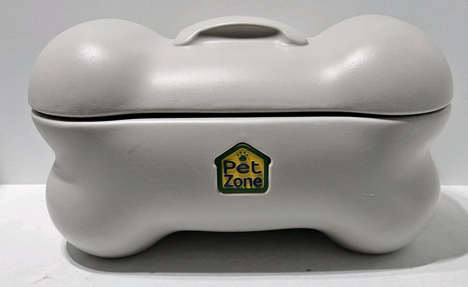 Pet Zone Small 17x10x8 Dog Pet Bone Shaped Toy Box Storage Bin Container Tan - Image 1 of 4