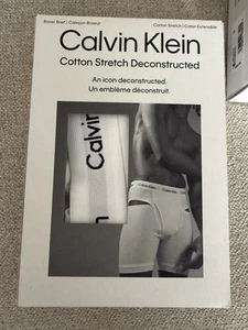 Men’s Calvin Klein Cotton Stretch Deconstructed Boxer Brief White Small NEW - Picture 1 of 4