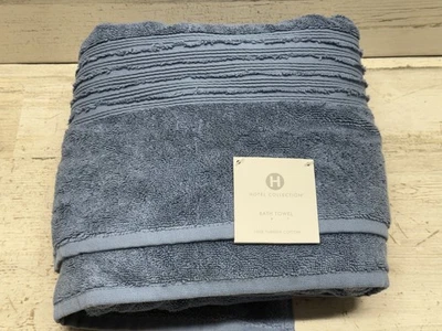 Hotel Collection Turkish 30" x 56" Bath Towel Blue Skyline New - Image 1 of 4