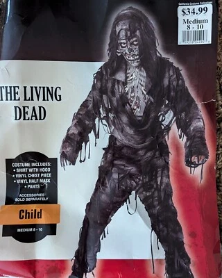 Zombie The Living Dead Walking Dead Child Monster Costume Halloween, M (8-10) - Image 1 of 4