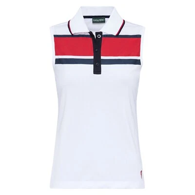 GOLFINO LADIES SLEEVELESS STRECH SHIRT  SIZE  XS, S   COLOR WHITE $90 - Image 1 of 3