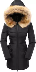 Valuker Women'S Hooded Thickened Long down Jacket Winter down Parka Puffer Jacke - Picture 1 of 12