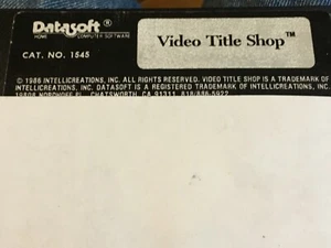 Atari Computer Video Title Shop Datasoft 800 800Xl 1200XL 130XE C4 - Bild 1 von 1