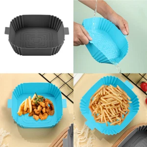 US 1 Pack Air Fryer Silicone Pot Liners Food Non Stick Basket Oven Baking Tray - Picture 1 of 18