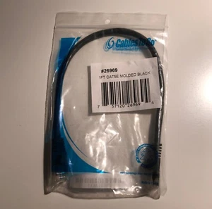1ft Cat5e Molded Black Shielded Ethernet Patch Cable Snag-less - Picture 1 of 1