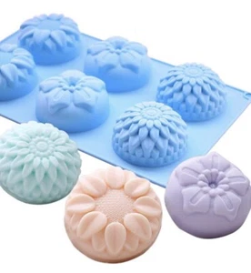 6 Cavity Flower Shaped Silicone DIY Handmade Soap Mold US Seller - Picture 1 of 3