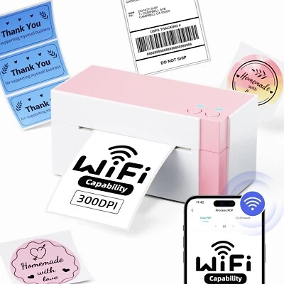 Omezizy 2024 WiFi Thermal Label Printer 4x6, 300DPI Shipping Label Printer - NEW - Image 1 of 4