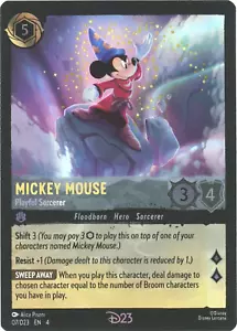 D23 Expo ESCLUSIVA Disney Lorcana - Topolino - Stregone Giocoso - Carta Promo - Foto 1 di 2