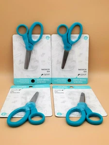 Yoobi Kids Blunt Tip Scissors - Aqua - Safe for Kids ,Kids Craft Scissor Lot Of4 - Picture 1 of 4