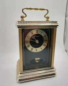 Devon Gold Tone Quartz Battery-Operated Carriage Clock West Germany *WORKS* - Picture 1 of 9