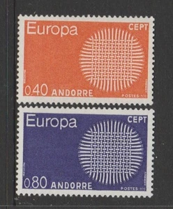 ANDORRA [Fr.] 1970 EUROPA  Flaming Sun set of 2 MNH  - Picture 1 of 1