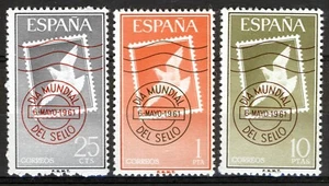 España 1961, Día Mundial del Sello (I) Set MNH, Mi 1243-45 - Imagen 1 de 1