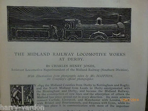 Midland Railway Locomotive Works Derby Old Antique Victorian 1892 Dunster Castle - Bild 1 von 12