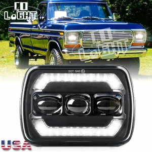 For Ford F-150 F-250 F-350 Super Duty 7X6" 5X7" LED Headlight Hi/Lo Beam w/DRL - Picture 1 of 9