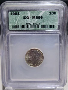 1961 Roosevelt Dime ICG MS66 (#A) - Picture 1 of 2