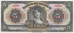 Mexico  5  Pesos  ND. 1925  Specimen Large size note  Uncirculated Banknote - Picture 1 of 2