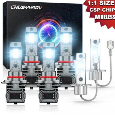 Kit combo 6 peças para Chrysler 300M 1999-2004 6500K farol de LED + lâmpadas de neblina - Imagem 1 de 4