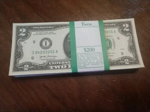 Stack (100) 2017A Minneapolis, 2 $. Geldscheine UNZIRKULIERT BEP PACK. (SF-i-3201) - Bild 1 von 2