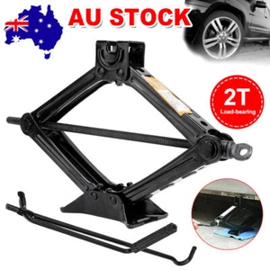 2 Ton Scissor Jack Car Van Wind Up Tyre Lift Chrome Crank Handle Emergency Tool - Picture 1 of 14