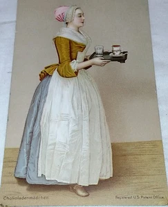 Walter Baker Werbepostkarte, Dorchester MA; Chokoladenmadchen - Bild 1 von 2