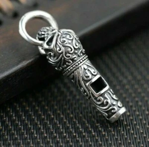 Colgante silbato esqueleto de calavera gótica plata esterlina A2203 - Imagen 1 de 11