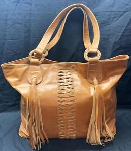 Amerii Large Brown Leather Fringe Bag (C1) - Picture 1 of 15