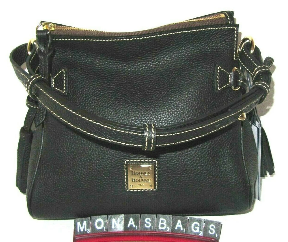 Dooney & Bourke Pebble Grain Tassel Women's Shoulder Bag - Black (FA789BBL)