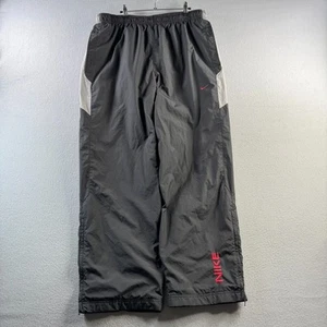 Vintage Nike Track Pants Mens 2XL Black Lined Ankle Zip Gray Tag Y2K Baggy - Picture 1 of 17
