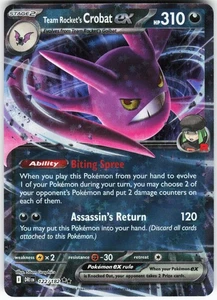 Team Rocket's Crobat ex - 122/182 Pokemon SV10: Destined Rivals Holo Double Rare - Picture 1 of 2