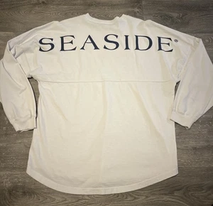 SPIRIT Men's Jersey SeaSide Large Logo Crewneck Pullover White/Blue Size Medium - Picture 1 of 9