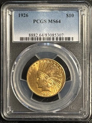 Gold Eagles 1926 $10 Indian Head graduación profesional MS-64 Foto 1 de 2