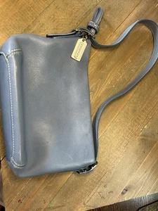 Vintage echt Coach Leder blau Mini Tasche - Bild 1 von 12